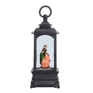 Laterne mit warmer Beleuchtung und Musik