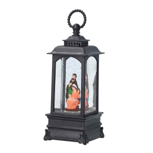 Laterne mit warmer Beleuchtung und Musik