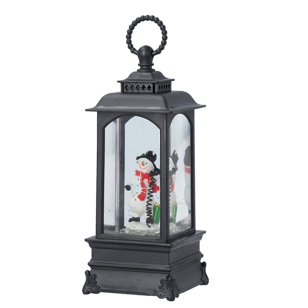 Laterne mit warmer Beleuchtung und Musik