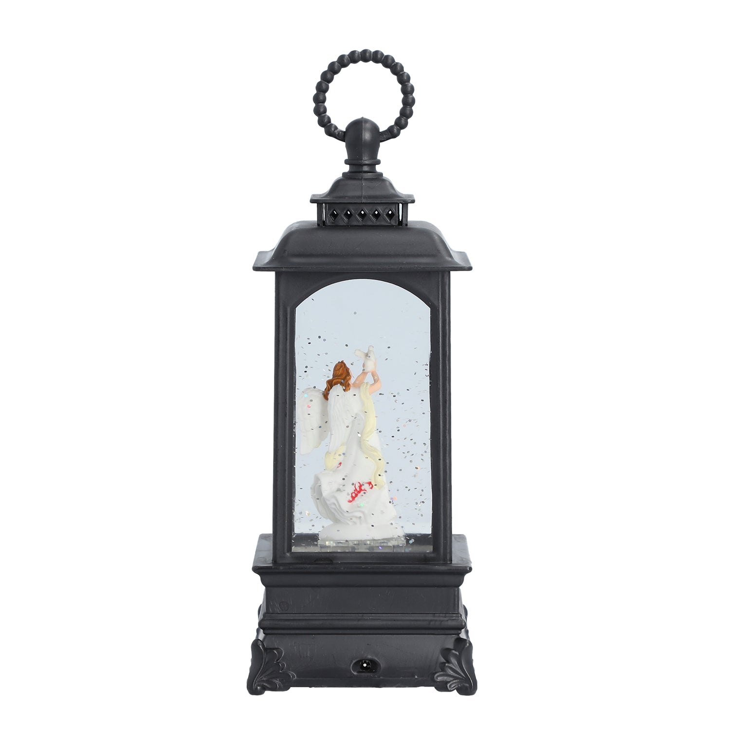 Laterne mit warmer Beleuchtung und Musik