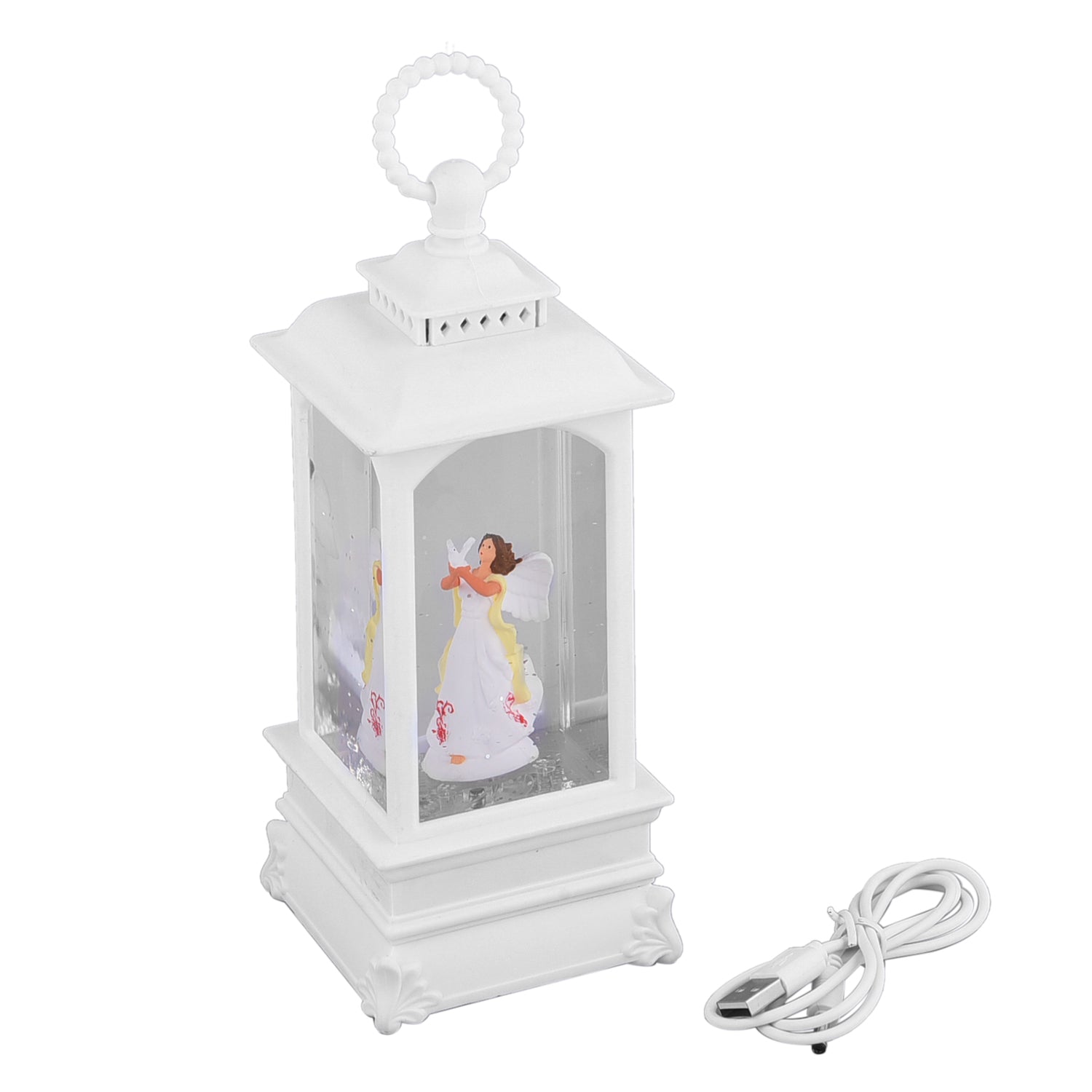 Laterne mit warmer Beleuchtung und Musik